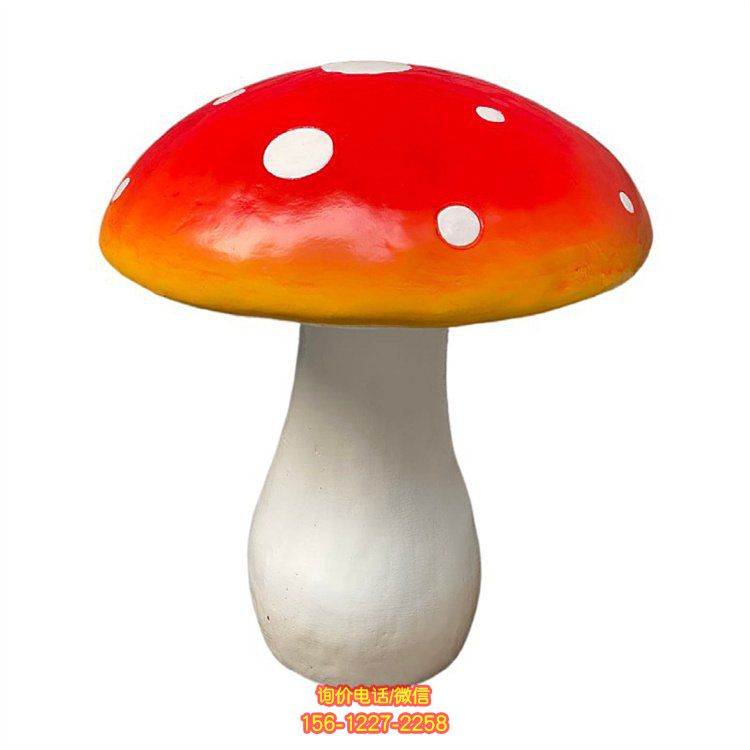 玻璃鋼卡通彩繪蘑菇雕塑，為幼兒園帶來可愛動感
