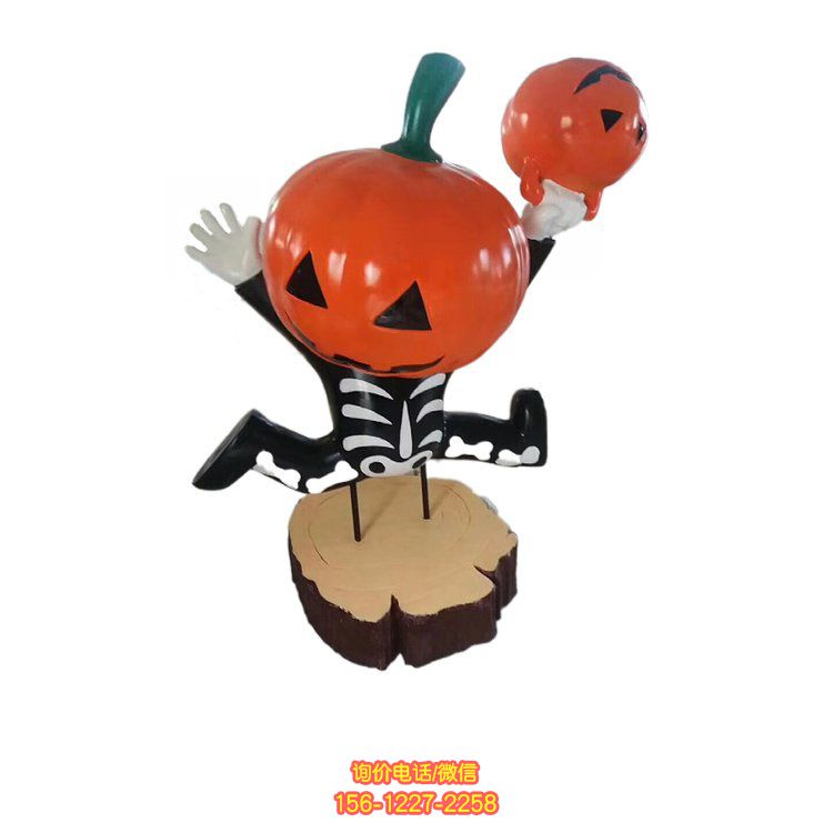 兒童樂園擺放玻璃鋼卡通萬圣節南瓜公仔