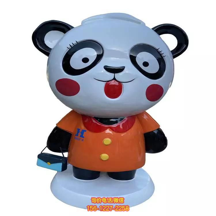 玻璃鋼卡通熊貓雕塑，點亮幼兒園