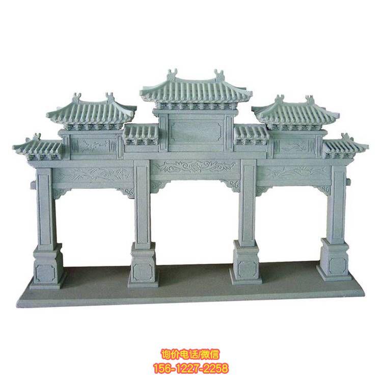大理石石雕牌坊雕塑，點(diǎn)綴園林美景