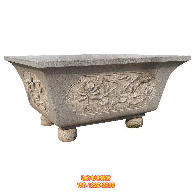 仿古雕塑花缽，大理石主題歐式園林小區裝飾