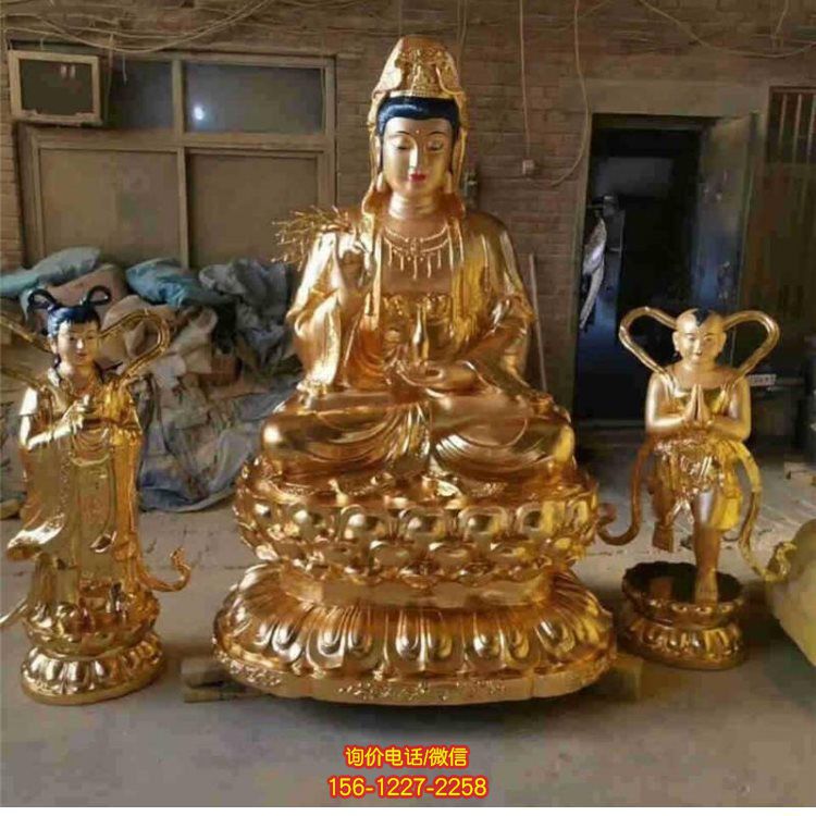 彩繪千手銅觀音觀音大型鑄銅佛像雕塑