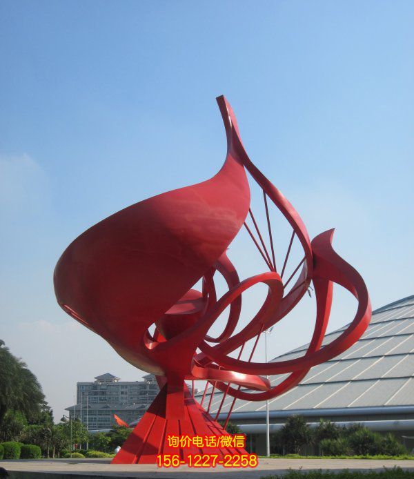 抽象花朵廣場不銹鋼創意想個性花朵雕塑