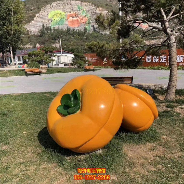 柿子，玻璃鋼仿真果蔬雕塑