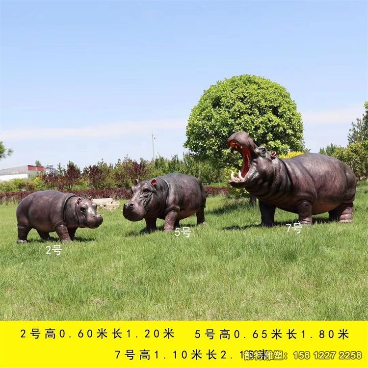 河馬雕塑 玻璃鋼仿真動(dòng)物雕塑