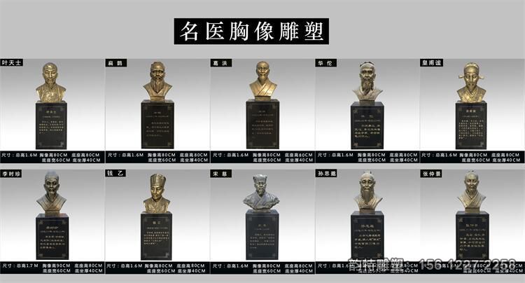 玻璃鋼四大名醫雕像，古代中醫文化雕塑加工廠