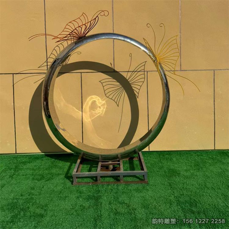 不銹鋼月亮圓環雕塑312