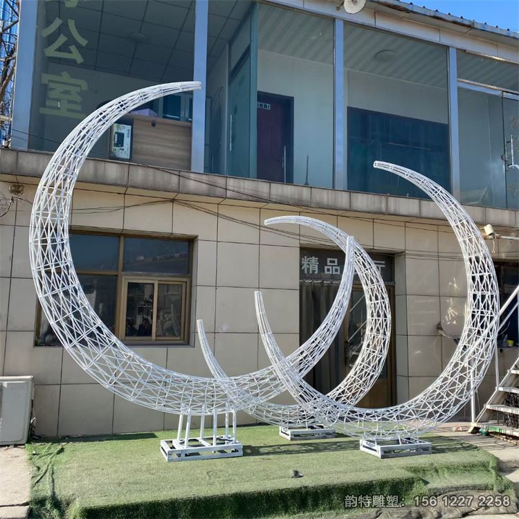 不銹鋼月亮圓環雕塑331