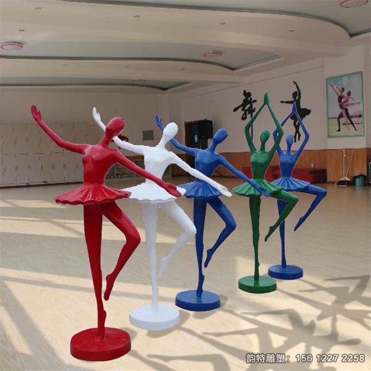 玻璃鋼跳舞人物雕塑，抽象芭蕾舞蹈雕塑圖片