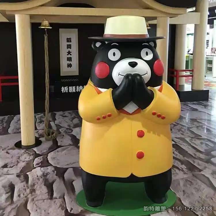 玻璃鋼卡通熊雕塑 造型可愛做工細(xì)致