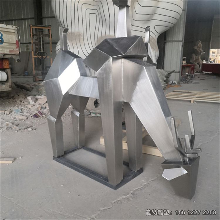 不銹鋼鹿雕塑24