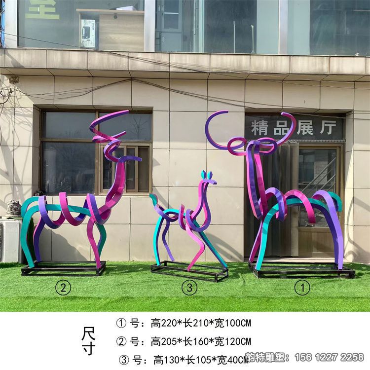 新品不銹鋼鹿雕塑 不一樣的風格一樣養眼