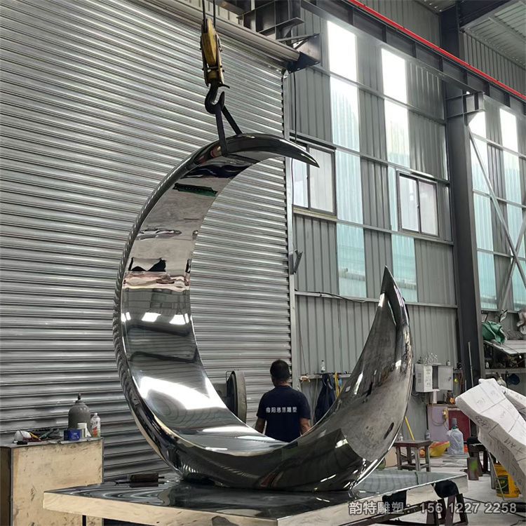 不銹鋼月亮雕塑模型 廣場(chǎng)圓環(huán)月亮定制